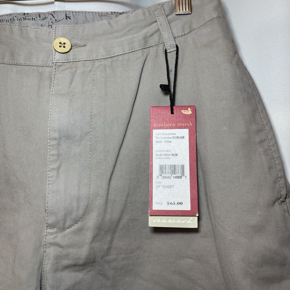 Southern‎ Marsh Charleston Seawash 8 Chino Shorts Washed Gray New